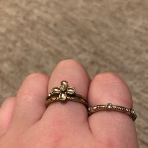 set of 3 gold stacking rings